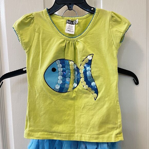 LoffF Girls Sequin Fish Top and Tulle Skirt 2-Pc Set Size 98 US 2T - Picture 2 of 14